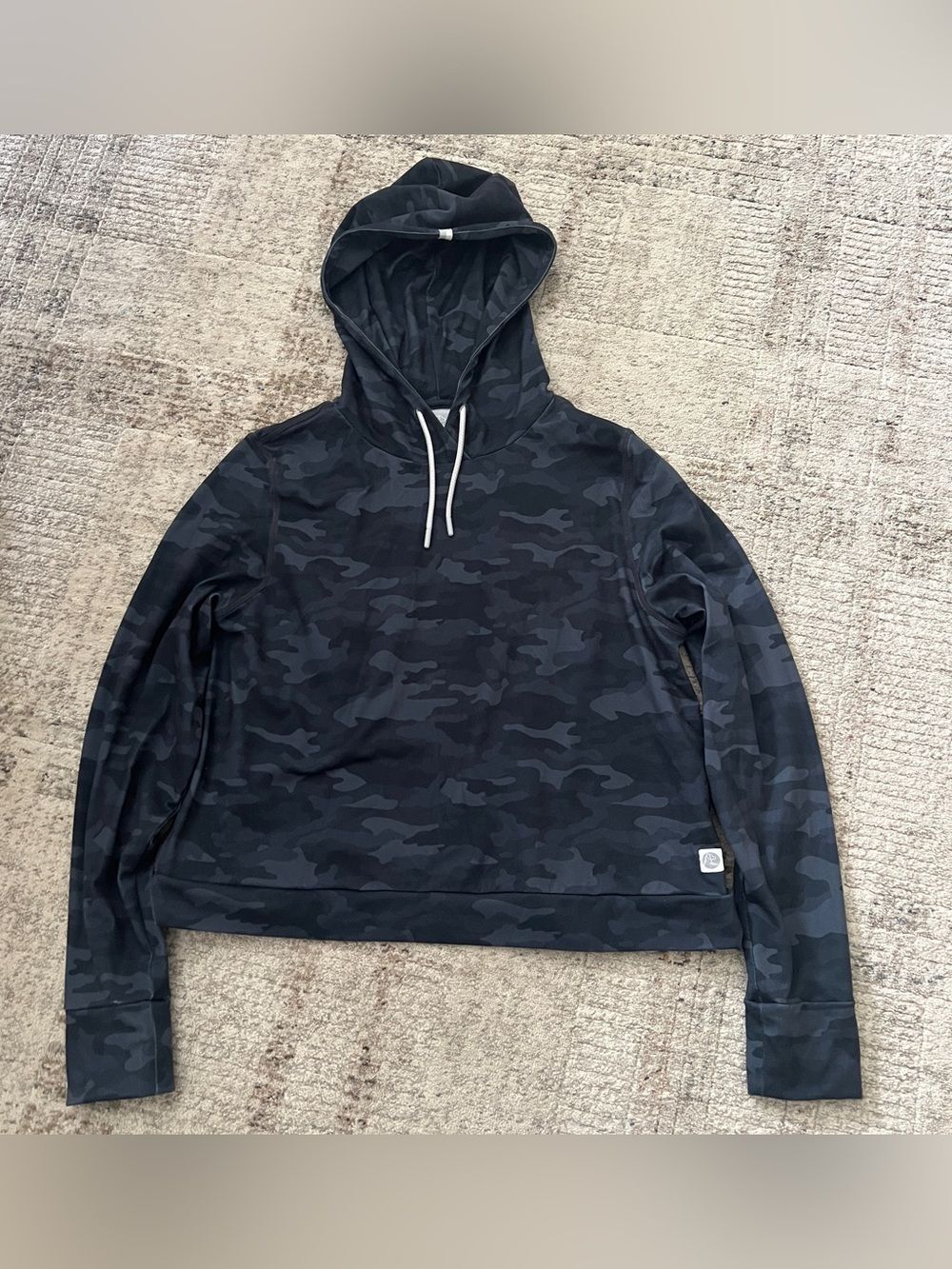 Rhoback Tempo Performance Hoodie Sweatshirt Camo Women’s Size M Gray Black